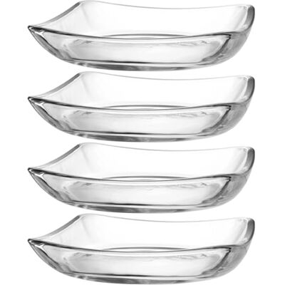 LEONARDO HOME Piazza Teller, 4er Set, spülmaschinenfeste Teller, moderne Servierteller aus Glas, Glasteller für Kuchen und Gebäck, Glasplatten zum Servieren, Höhe 4 cm, transparent, 024408 LEONARDO HOME Piazza Teller, 4er Set, spülmaschinenfeste Teller, moderne Servierteller aus Glas, Glasteller für Kuchen und Gebäck, Glasplatten zum Servieren, Höhe 4 cm, transparent, 024408