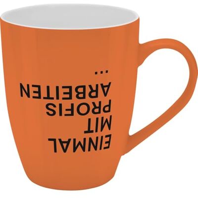 GRUSS & CO Tasse mit Motivdruck "Einmal mit Profis arbeiten...", mit Banderole GRUSS & CO Tasse mit Motivdruck "Einmal mit Profis arbeiten...", mit Banderole
