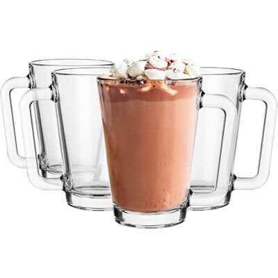 Glasmark KROSNO 1992 Glasmark KROSNO, 250ml, Set von 4, Gläser set, Glasbecher, Trinkgläser aus Glas mit Henkel, farbiges Ohr, Trink-Glas, Tasse, Glasbecher mit Hörer, Spülmaschinenfest, Farbig Glasmark KROSNO 1992 Glasmark KROSNO, 250ml, Set von 4, Gläser set, Glasbecher, Trinkgläser aus Glas mit Henkel, farbiges Ohr, Trink-Glas, Tasse, Glasbecher mit Hörer, Spülmaschinenfest, Farbig