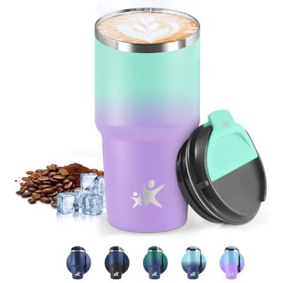HoneyHolly Thermobecher 600 ml, Wiederverwendbar, Edelstahl Kaffeebecher-to-go Thermo, Auslaufsicher, Doppelwandiger Trinkbecher, Isolierbecher, Travel Mug für Heißen Kaffee, Tee und Kalte Getränke HoneyHolly Thermobecher 600 ml, Wiederverwendbar, Edelstahl Kaffeebecher-to-go Thermo, Auslaufsicher, Doppelwandiger Trinkbecher, Isolierbecher, Travel Mug für Heißen Kaffee, Tee und Kalte Getränke