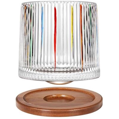 Uten Wassergläser Drehbar, Whiskey Gläser 275 ml/ 10 oz, Bambus Untersetzer, als Cocktailbecher, Kaffeetasse, zum Entspannen, Geschenk, 1 pcs, Stehaufmännchen Gläser Uten Wassergläser Drehbar, Whiskey Gläser 275 ml/ 10 oz, Bambus Untersetzer, als Cocktailbecher, Kaffeetasse, zum Entspannen, Geschenk, 1 pcs, Stehaufmännchen Gläser