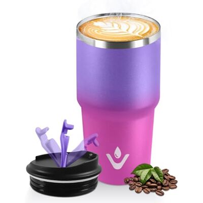 HoneyHolly Thermobecher 600 ml, Wiederverwendbar, Edelstahl Kaffeebecher-to-go Thermo, Auslaufsicher, Doppelwandiger Trinkbecher, Isolierbecher, Travel Mug für Heißen Kaffee, Tee und Kalte Getränke HoneyHolly Thermobecher 600 ml, Wiederverwendbar, Edelstahl Kaffeebecher-to-go Thermo, Auslaufsicher, Doppelwandiger Trinkbecher, Isolierbecher, Travel Mug für Heißen Kaffee, Tee und Kalte Getränke