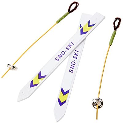 efco – Miniatur-Ski-Set, weiß, 9 cm, 4-teilig efco – Miniatur-Ski-Set, weiß, 9 cm, 4-teilig
