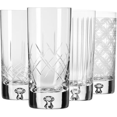 Krosno – Wasser-, Saft- & Longdrinkgläser 300 ml – 4er Set – Saga Kollektion – 4 Verschiedene Schliffe – Handgefertigt & Geschliffen – Kristallglas – Geschenk, Farblos Cut Mix Krosno – Wasser-, Saft- & Longdrinkgläser 300 ml – 4er Set – Saga Kollektion – 4 Verschiedene Schliffe – Handgefertigt & Geschliffen – Kristallglas – Geschenk, Farblos Cut Mix