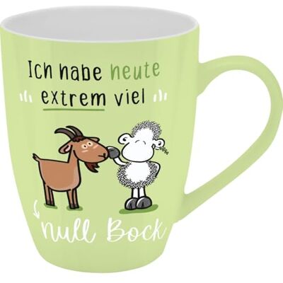 Sheepworld Becher mit Motiv "Null Bock" Tasse mit Spruch, New Bone China Porzellan, 35 cl, mit Geschenkbaderole lustiges Geschenk, Geburtstag 74202 Sheepworld Becher mit Motiv "Null Bock" Tasse mit Spruch, New Bone China Porzellan, 35 cl, mit Geschenkbaderole lustiges Geschenk, Geburtstag 74202