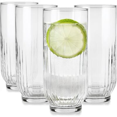 Glasmark KROSNO 1992 Trinkgläser Set Longdrinkgläser 4 Stück 360 ml Gläser Wassergläser Cocktailgläser Highball Glas Spülmaschinenfest, Durchsichtig Glasmark KROSNO 1992 Trinkgläser Set Longdrinkgläser 4 Stück 360 ml Gläser Wassergläser Cocktailgläser Highball Glas Spülmaschinenfest, Durchsichtig