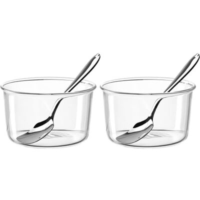 LEONARDO HOME VETRO Schalenset • 6 Schalen • 6 Löffel • Hitzebeständig • Geeignet für Ofen und Mikrowelle • Für Desserts oder kleine Küchlein • Vielseitig einsetzbar • Höhe 5,5 cm • klar • 025369 LEONARDO HOME VETRO Schalenset • 6 Schalen • 6 Löffel • Hitzebeständig • Geeignet für Ofen und Mikrowelle • Für Desserts oder kleine Küchlein • Vielseitig einsetzbar • Höhe 5,5 cm • klar • 025369