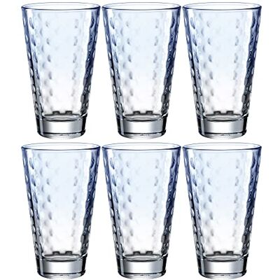 LEONARDO HOME Leonardo Optic Trink-Gläser 6er Set, spülmaschinenfeste Longdrink-Gläser, bunte Trink-Becher aus Glas, Getränke-Set, hellblau, 300 ml, 025900 LEONARDO HOME Leonardo Optic Trink-Gläser 6er Set, spülmaschinenfeste Longdrink-Gläser, bunte Trink-Becher aus Glas, Getränke-Set, hellblau, 300 ml, 025900