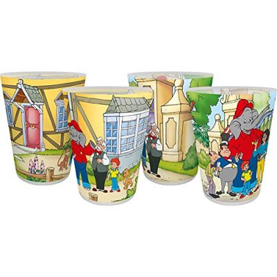Gedalabels Benjamin Blümchen 13597 Zoo Mehrwegbecher, Trinkbecher, Plastikbecher, Becherset, PP, 300 milliliters, Blau, Weiß Gedalabels Benjamin Blümchen 13597 Zoo Mehrwegbecher, Trinkbecher, Plastikbecher, Becherset, PP, 300 milliliters, Blau, Weiß