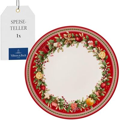 Villeroy & Boch Winter Bakery Delight Speiseteller 27,5 cm Rot, Spülmaschinenfest, Mikrowellensicher, Weihnachtsgeschirr, Teller zum Servieren von Hauptgerichten, Weihnachten, Premium Porzellan Villeroy & Boch Winter Bakery Delight Speiseteller 27,5 cm Rot, Spülmaschinenfest, Mikrowellensicher, Weihnachtsgeschirr, Teller zum Servieren von Hauptgerichten, Weihnachten, Premium Porzellan