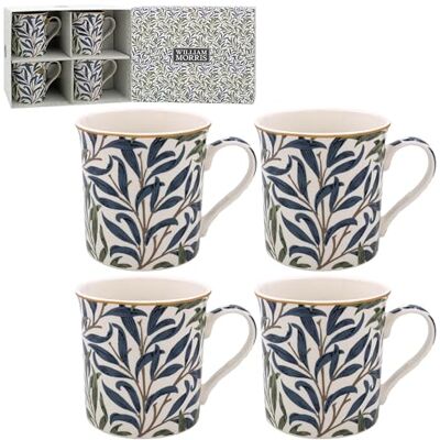 Lesser & Pavey Weidenzweig-Kaffeetassen, 4er-Set, Keramik, für den Heimgebrauch, William Morris Design für heiße Getränke, perfekte Tee- und Kaffeetassen für jede Küche Lesser & Pavey Weidenzweig-Kaffeetassen, 4er-Set, Keramik, für den Heimgebrauch, William Morris Design für heiße Getränke, perfekte Tee- und Kaffeetassen für jede Küche