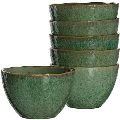 LEONARDO HOME Leonardo Matera Keramik-Schalen, 6-er Set, spülmaschinengeeignete Schüsseln, 6 Steingut-Schalen mit Glasur, grün, 980 ml, Ø 15,3 cm, 018540 LEONARDO HOME Leonardo Matera Keramik-Schalen, 6-er Set, spülmaschinengeeignete Schüsseln, 6 Steingut-Schalen mit Glasur, grün, 980 ml, Ø 15,3 cm, 018540