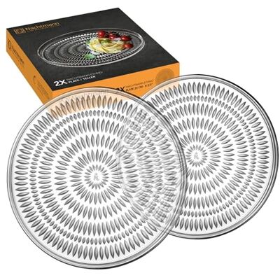 Nachtmann 2-teiliges Teller Set, Ø 22 cm, Ethno, 105767, Platzteller aus Kristallglas, Speiseteller spülmaschinenfest Nachtmann 2-teiliges Teller Set, Ø 22 cm, Ethno, 105767, Platzteller aus Kristallglas, Speiseteller spülmaschinenfest