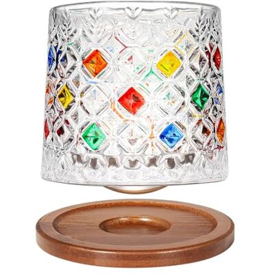 Uten Wassergläser Drehbar, Whiskey Gläser 275 ml/ 10 oz, Bambus Untersetzer, als Cocktailbecher, Kaffeetasse, zum Entspannen, Geschenk, 1 pcs, Stehaufmännchen Gläser Uten Wassergläser Drehbar, Whiskey Gläser 275 ml/ 10 oz, Bambus Untersetzer, als Cocktailbecher, Kaffeetasse, zum Entspannen, Geschenk, 1 pcs, Stehaufmännchen Gläser