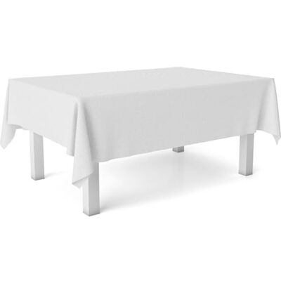 ECOMMERC3 Fleckabweisende Tischdecke für rechteckigen Tisch, Größe 300x140 cm Schmutzabweisende Tischdecke, extra weich und wasserdicht, Weiss, Weiß ECOMMERC3 Fleckabweisende Tischdecke für rechteckigen Tisch, Größe 300x140 cm Schmutzabweisende Tischdecke, extra weich und wasserdicht, Weiss, Weiß