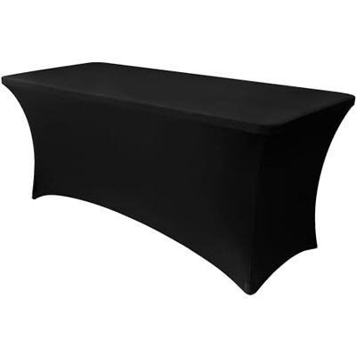 Obstal 180 cm Stretch-Husse für Standard-Klapptische, Universal-Tischabdeckung, rechteckig, Schutz für Hochzeit, Bankett, Party, Schwarz, ca. 183 cm Länge x 76 cm Breite x 76 cm Höhe Obstal 180 cm Stretch-Husse für Standard-Klapptische, Universal-Tischabdeckung, rechteckig, Schutz für Hochzeit, Bankett, Party, Schwarz, ca. 183 cm Länge x 76 cm Breite x 76 cm Höhe