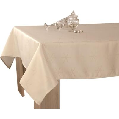 Le linge de Jules Lurex Tischdecke, pflegeleicht, Creme und Gold, rechteckig, 150 x 240 cm Le linge de Jules Lurex Tischdecke, pflegeleicht, Creme und Gold, rechteckig, 150 x 240 cm