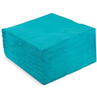 MORIGAMI SER42208084 Serviette 40x40, 2-lagig, 1/4-Falz, 100 Servietten, 2-lagig glatt mit Bordüre, türkis MORIGAMI SER42208084 Serviette 40x40, 2-lagig, 1/4-Falz, 100 Servietten, 2-lagig glatt mit Bordüre, türkis