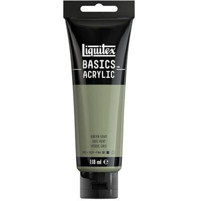 Liquitex 8870079 Basics Acrylfarbe Graugrün – 118ml Tube, lichtecht, mittlere Viskosität, seidenglänzend, monopigmentiert, Archivqualität Liquitex 8870079 Basics Acrylfarbe Graugrün – 118ml Tube, lichtecht, mittlere Viskosität, seidenglänzend, monopigmentiert, Archivqualität