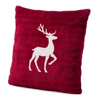 Gözze Wendekissen Scandic, Dekokissen mit Rentier und Eiskristall, Winterliches Sofakissen aus Mikrofaser, 45 x 45 cm Rot Gözze Wendekissen Scandic, Dekokissen mit Rentier und Eiskristall, Winterliches Sofakissen aus Mikrofaser, 45 x 45 cm Rot
