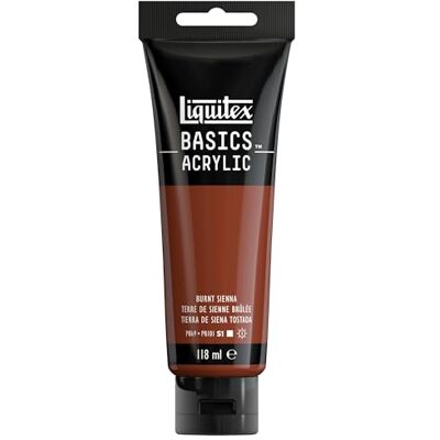 Liquitex 8870013 Basics Acrylfarbe, monopigmentierte Künstlerpigmente, lichtecht, mittlere Viskosität, Archivqualität, seidenglänzender Finish, 118ml Tube Siena Gebrannt Liquitex 8870013 Basics Acrylfarbe, monopigmentierte Künstlerpigmente, lichtecht, mittlere Viskosität, Archivqualität, seidenglänzender Finish, 118ml Tube Siena Gebrannt