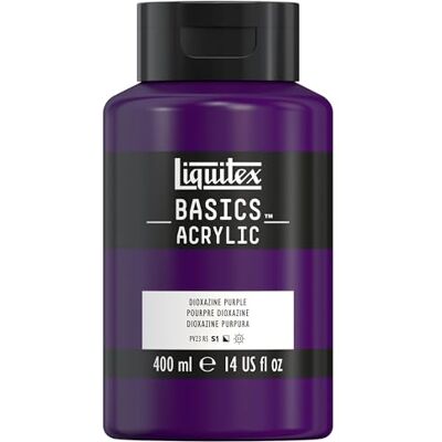 Liquitex 8870323 Basics Acrylfarbe, monopigmentierte Künstlerpigmente, lichtecht, mittlere Viskosität, Archivqualität, seidenglänzender Finish, 400ml Flasche Dioxazinpurpur, 400ml Topf Liquitex 8870323 Basics Acrylfarbe, monopigmentierte Künstlerpigmente, lichtecht, mittlere Viskosität, Archivqualität, seidenglänzender Finish, 400ml Flasche Dioxazinpurpur, 400ml Topf