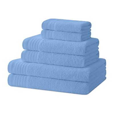 Degrees home – Badetücher – Handtuch-Set – 2 Duschtücher, 2 Handtücher und 2 Bidet-Handtücher – 100 % Baumwolle – 480 g/m2 – 2-30X50 / 2-50X100 / 2-65X130 – HIMMELBLEU Degrees home – Badetücher – Handtuch-Set – 2 Duschtücher, 2 Handtücher und 2 Bidet-Handtücher – 100 % Baumwolle – 480 g/m2 – 2-30X50 / 2-50X100 / 2-65X130 – HIMMELBLEU