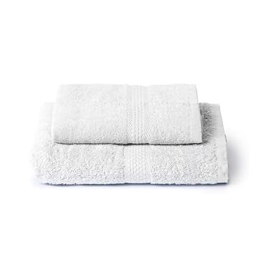 Caleffi Set Handtücher für Bad und Bidet aus Baumwolle, waschbeständige Handtücher, inklusive 1 Gesichtshandtuch 55 x 100 cm und 1 Gästehandtuch 40 x 60 cm, 2-teiliges Handtuch, weiß Caleffi Set Handtücher für Bad und Bidet aus Baumwolle, waschbeständige Handtücher, inklusive 1 Gesichtshandtuch 55 x 100 cm und 1 Gästehandtuch 40 x 60 cm, 2-teiliges Handtuch, weiß
