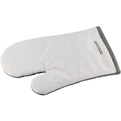 FACKELMANN 14298 Topfhandschuh, Backhandschuh, Baumwolle, Weiß-graue FACKELMANN 14298 Topfhandschuh, Backhandschuh, Baumwolle, Weiß-graue