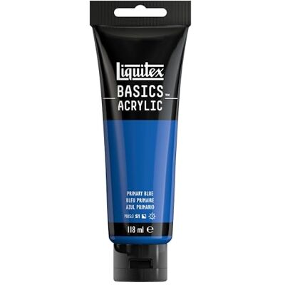 Liquitex 8870041 Basics Acrylfarbe Primärblau – 118ml Tube, lichtecht, mittlere Viskosität, seidenglänzend, monopigmentiert, Archivqualität Liquitex 8870041 Basics Acrylfarbe Primärblau – 118ml Tube, lichtecht, mittlere Viskosität, seidenglänzend, monopigmentiert, Archivqualität