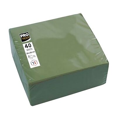Pro Nappe Pronape – Ref. SV623857I – 40 Servietten 38 x 38 cm – Mikro-Waffelpapier – Watte 2-lagig – Olivgrün Pro Nappe Pronape – Ref. SV623857I – 40 Servietten 38 x 38 cm – Mikro-Waffelpapier – Watte 2-lagig – Olivgrün