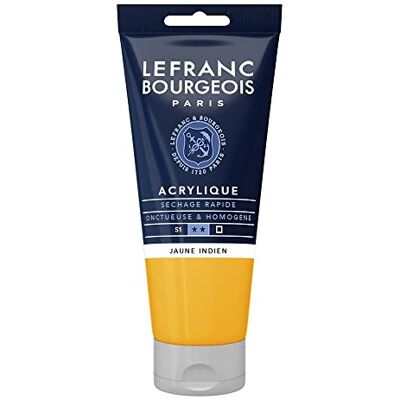 Lefranc Bourgeois 300373 Fine Acrylfarbe Indischgelb, 80ml Tube, cremige Acrylfarbe auf Wasserbasis, schnell trocknend, lichtecht, wasserfest Lefranc Bourgeois 300373 Fine Acrylfarbe Indischgelb, 80ml Tube, cremige Acrylfarbe auf Wasserbasis, schnell trocknend, lichtecht, wasserfest