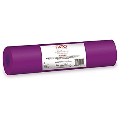 FATO Tischläufer, Stoffeffekt, Größe 0,4x24 m, vorgeschnitten alle 1,20 m, Packung mit 20 Läufern, Trockenes Papier, Airlaid, Hohe Qualität, Farbe Aubergine FATO Tischläufer, Stoffeffekt, Größe 0,4x24 m, vorgeschnitten alle 1,20 m, Packung mit 20 Läufern, Trockenes Papier, Airlaid, Hohe Qualität, Farbe Aubergine
