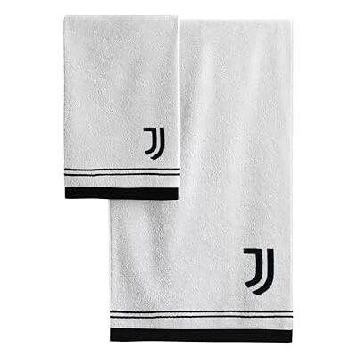 hermet Juventus Badetücher, Set mit 2 Badetüchern, Gesichtstuch, Bidethandtuch, offizielles Produkt, 100% Baumwolle, 2-teiliges Set, Weiß und Schwarz hermet Juventus Badetücher, Set mit 2 Badetüchern, Gesichtstuch, Bidethandtuch, offizielles Produkt, 100% Baumwolle, 2-teiliges Set, Weiß und Schwarz