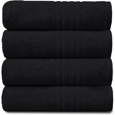 GC GAVENO CAVAILIA Extra großes Badetuch, ägyptische Baumwolle, Jumbo-Badetuch, 4er-Pack, wasserabsorbierendes und schnell trocknendes Handtuch-Set, Schwarz GC GAVENO CAVAILIA Extra großes Badetuch, ägyptische Baumwolle, Jumbo-Badetuch, 4er-Pack, wasserabsorbierendes und schnell trocknendes Handtuch-Set, Schwarz