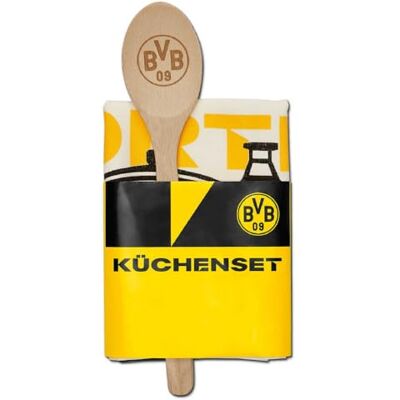 Dortmund Borussia Küchenset 2-teilig Geschirrtuch & Holzlöffel BVB 09 Dortmund Borussia Küchenset 2-teilig Geschirrtuch & Holzlöffel BVB 09