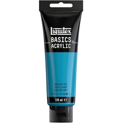 Liquitex 8870065 Basics Acrylfarbe Brillantblau – 118ml Tube, lichtecht, mittlere Viskosität, seidenglänzend, monopigmentiert, Archivqualität Liquitex 8870065 Basics Acrylfarbe Brillantblau – 118ml Tube, lichtecht, mittlere Viskosität, seidenglänzend, monopigmentiert, Archivqualität