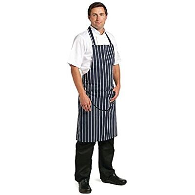 Whites Chefs Clothing Weiße Schlachterschürze Blau/Weiß – Verstellbar mit Tasche A535 Whites Chefs Clothing Weiße Schlachterschürze Blau/Weiß – Verstellbar mit Tasche A535