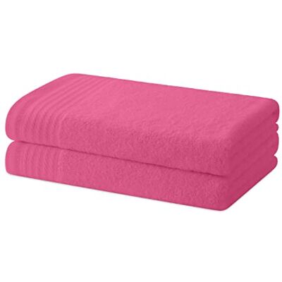 Degrees home – Set mit 2 Bade- oder Duschtüchern – Handtuch-Set – 100 % Baumwolle – 480 g/m2 – 130 x 65 cm ROSA Degrees home – Set mit 2 Bade- oder Duschtüchern – Handtuch-Set – 100 % Baumwolle – 480 g/m2 – 130 x 65 cm ROSA