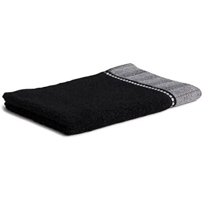 Möve Brooklyn Gästetuch Uni mit Fischgratbordüre 30 x 50 cm aus 85 % Baumwolle / 10 % Viskose aus Bambus-Zellstoff / 5 % Leinen, black Möve Brooklyn Gästetuch Uni mit Fischgratbordüre 30 x 50 cm aus 85 % Baumwolle / 10 % Viskose aus Bambus-Zellstoff / 5 % Leinen, black