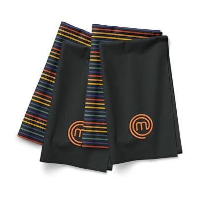 MasterChef Geschirrtücher 4er Set, Geschirrhandtücher 100% Baumwolle, Schwarz Küchenhandtücher, FastDry Towel Set, Saugfähig, mit Aufhängeschlaufen, Regenbogenstreifen MasterChef Geschirrtücher 4er Set, Geschirrhandtücher 100% Baumwolle, Schwarz Küchenhandtücher, FastDry Towel Set, Saugfähig, mit Aufhängeschlaufen, Regenbogenstreifen