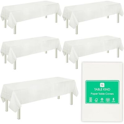 Talking Tables Table Kind 5× Weiße Einweg-Tischdecke aus Papier – Schlichte FSC-Tischdecken für Geburtstag, Hochzeit, Catering, Restaurant, Jubiläum, White Talking Tables Table Kind 5× Weiße Einweg-Tischdecke aus Papier – Schlichte FSC-Tischdecken für Geburtstag, Hochzeit, Catering, Restaurant, Jubiläum, White