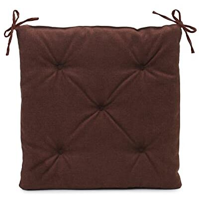 Gözze Sitzkissen mit Befestigungsbändern, Stuhlkissen, Gesteppt, Darco, 40 x 40 x 4 cm Schoko Gözze Sitzkissen mit Befestigungsbändern, Stuhlkissen, Gesteppt, Darco, 40 x 40 x 4 cm Schoko