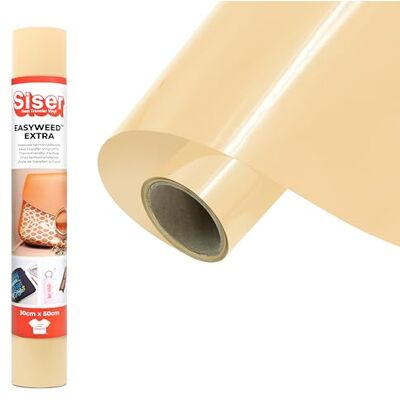 SISER EasyWeed Extra Cream, 30 cm x 0,5 m, Thermotransfer-Vinyl zur individuellen Gestaltung von Nylon, Leder und beschichteten Textilien SISER EasyWeed Extra Cream, 30 cm x 0,5 m, Thermotransfer-Vinyl zur individuellen Gestaltung von Nylon, Leder und beschichteten Textilien