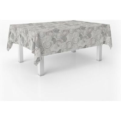 ECOMMERC3 Fleckabweisende Tischdecke für rechteckigen Tisch, Größe 300x140 cm Schmutzabweisende Tischdecke, extra weich und wasserdicht, Circle GRAU ECOMMERC3 Fleckabweisende Tischdecke für rechteckigen Tisch, Größe 300x140 cm Schmutzabweisende Tischdecke, extra weich und wasserdicht, Circle GRAU