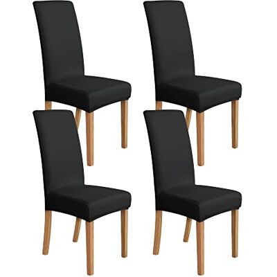 Amazon Basics Schonbezug für Esszimmerstühle, dehnbar, Schwarz, 4 Stück Amazon Basics Schonbezug für Esszimmerstühle, dehnbar, Schwarz, 4 Stück