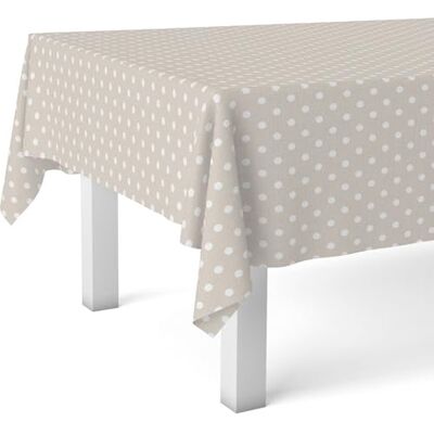 ECOMMERC3 Wachstuch, rechteckig, Größe 250 x 140 cm, Stil, Haltbarkeit und einfache Reinigung für Ihren Tisch, fleckenabweisende und wasserdichte Wachstuch-Tischdecke, beige gepunktet ECOMMERC3 Wachstuch, rechteckig, Größe 250 x 140 cm, Stil, Haltbarkeit und einfache Reinigung für Ihren Tisch, fleckenabweisende und wasserdichte Wachstuch-Tischdecke, beige gepunktet