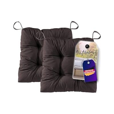 Traumnacht Premium Stuhlkissen Sitzkissen 2er Set 38x40x7 cm Baumwollbezug Weich & formstabil Öko-Tex Zertifiziert Deutscher Qualitätsstandard Kastanie Traumnacht Premium Stuhlkissen Sitzkissen 2er Set 38x40x7 cm Baumwollbezug Weich & formstabil Öko-Tex Zertifiziert Deutscher Qualitätsstandard Kastanie