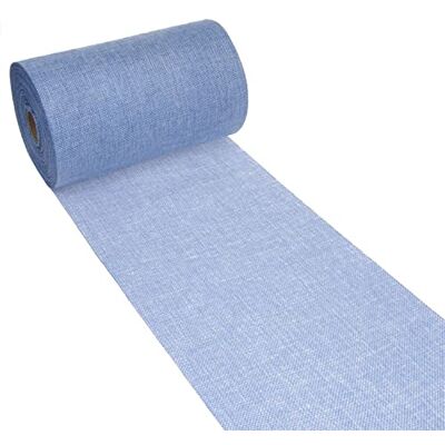 Deko AS GmbH Deko As AS Shabby Chic Leinenoptik Tischläufer, Polyester geruchsneutral, 30 cm x 15 m, Hellblau Deko AS GmbH Deko As AS Shabby Chic Leinenoptik Tischläufer, Polyester geruchsneutral, 30 cm x 15 m, Hellblau