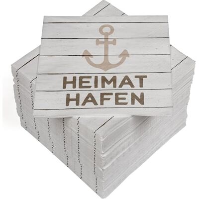 Heku 100 Servietten, 3-lagig, 33x33cm, Heimathafen I Saugstark und praktisch verpackt I Breite Auswahl I Ideal für besondere Anlässe Heku 100 Servietten, 3-lagig, 33x33cm, Heimathafen I Saugstark und praktisch verpackt I Breite Auswahl I Ideal für besondere Anlässe